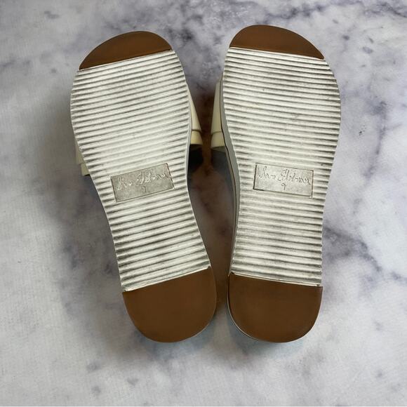 Sam Edelman Ariane Ivory Leather Slide Sandals Tortoise Buckle Sz 9 - Picture 8 of 11